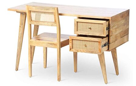 Desser Venice Natural Desk And Chair Set-22055 1