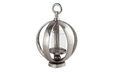 Hill Interiors Farrah Collection Silver Large Carriage Candle Holder-21539 1