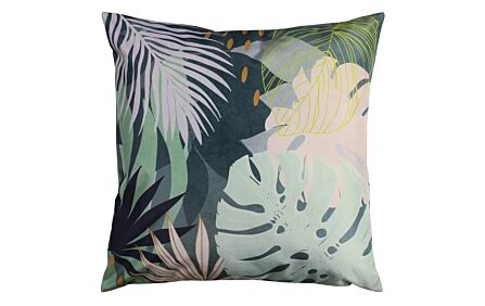 Furn. Leafy Outdoor Cushion - Teal-Furn. Leafy Outdoor Cushion - Teal 1