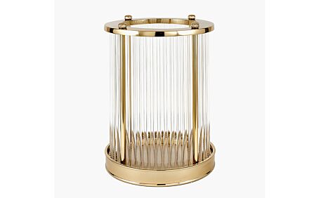 Pacific Lifestyle Gold Metal And Clear Textured Glass Large Hurricane-70-630-GO-L 1