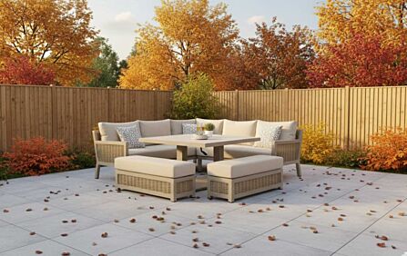 JB Furniture Exclusive Conrad Rattan Square Adjustable Corner Garden Sofa Dining Set - Latte-CW-AS090 1