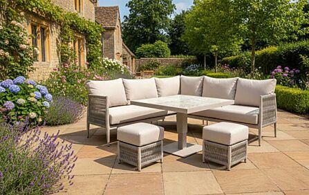 JB Furniture Exclusive Seychelles Corner Garden Sofa Set with Mini Adjustable Table - Latte-CW-AR082B 1