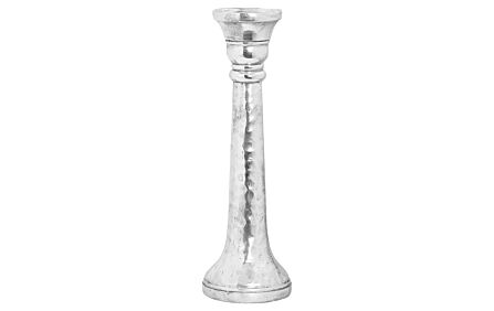 Hill Interiors Large Hammered Silver Ceramic Candle Holder-21708 1