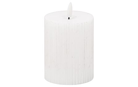 Hill Interiors Luxe Collection Natural Glow 3 x 4 LED Textured Ribbed LED Candle Set Of 4-20870 1