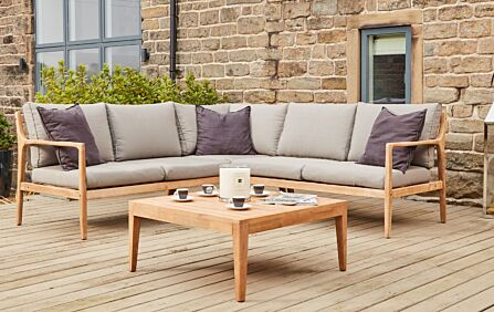 Pacific Lifestyle Malta Corner Sofa with Wooden Coffee Table-18-F-614 1