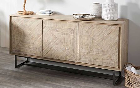 Pacific Lifestyle Marca Acacia Wood Three Door Sideboard-76-491-1 1