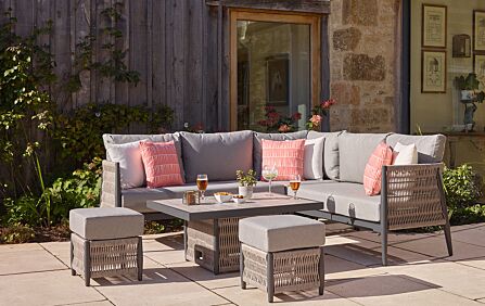 Bramblecrest Mauritius Small Corner Sofa with Mini Adjustable Table - Grey-X23AMAMCDT3 1