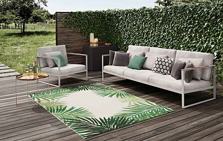 Maze Botany Palm Leaf Indoor/Outdoor Rug 160cmx230cm-RUG-160X230-BPL 1