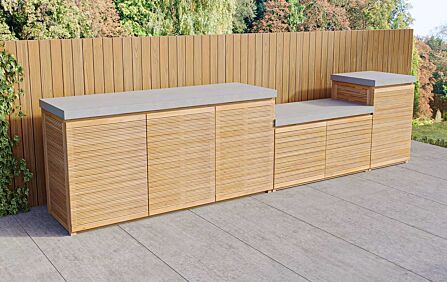 Maze Bali Outdoor Kitchen Storage Unit - Large Configuration-BALI-OKIT-TD 1