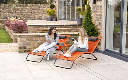 Pacific Lifestyle Orange PU Rio Set of 2 Sun Loungers-18-270-OR 1