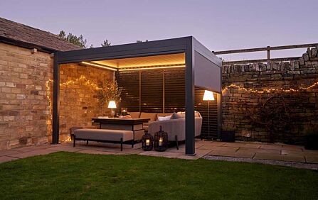 Pacific Lifestyle Abierto 3m x 4m Electric Pergola - Anthracite-Pacific Lifestyle Abierto 3 x 4 Electric Pergola - Anthracite 1