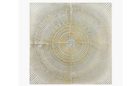 Pacific Lifestyle Antique White And Gold Textured Metal Wall Art-71-333 1