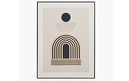 Pacific Lifestyle Art Deco Print With Linear Gold Details And Black Frame-71-337 1