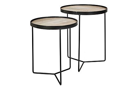 Pacific Lifestyle Brookfield Brown Wood Veneer Side Tables-76-477 1