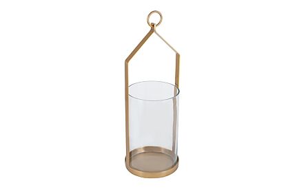 Pacific Lifestyle Clear Glass And Brass Metal Large Hurricane-70-617-L 1