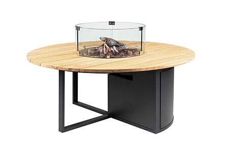 Pacific Lifestyle Cosiloft 120 Round Fire Pit Black and Teak-18-538-BK-TK 1