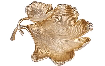 Pacific Lifestyle Gold Metal Dual Gingko Leaf Bowl-70-660 1