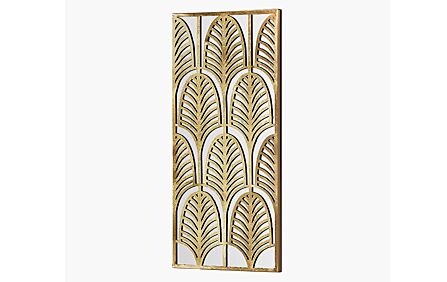 Pacific Lifestyle Gold Metal Rectangular Mirrored Wall Art-71-334-GO 1