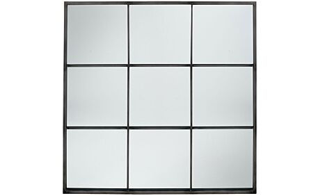 Pacific Lifestyle Dark Grey Metal 9 Section Square Wall Mirror 1