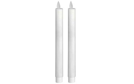 Hill Interiors White Luxe Flickering Flame LED Wax Dinner Candles Set of 6-18090 1