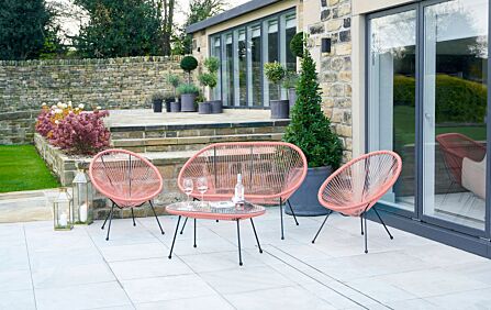 Pacific Lifestyle Pink PU Rio 4 Piece Seating Set-18-269-PI 1