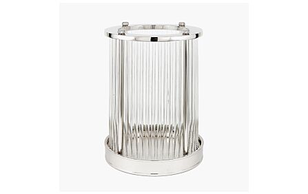 Pacific Lifestyle Silver Metal And Clear Textured Glass Large Hurricane-70-630-NI-L 1