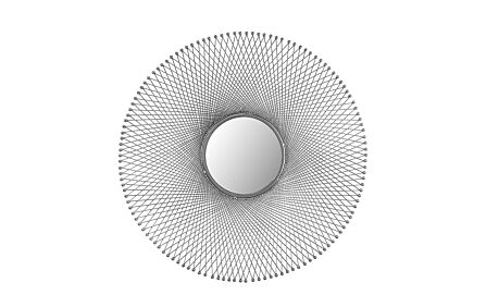 Pacific Lifestyle Silver Metal Fretwork Round Wall Mirror-73-109-SI 1