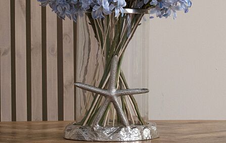 Hill Interiors Silver Starfish Candle Hurricane Lantern-22228 1