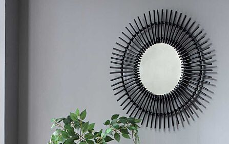 Desser Starburst Rattan Mirror-Black-27011-Black 1