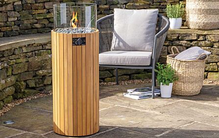 Pacific Lifestyle Cosiscoop Pillar Teak Fire Lantern-18-522-TK 1