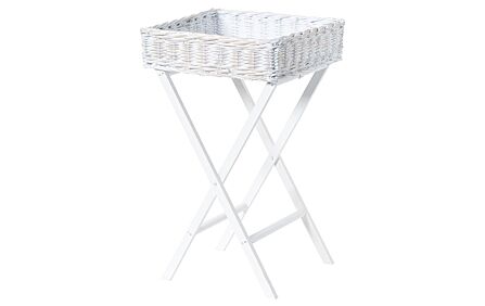 Hill Interiors Large White Wash Wicker Basket Butler Tray-21316 1