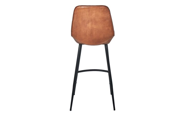 Pacific Lifestyle Angelo Vintage Brown Leather and Iron Retro Bar Stool-15-298-VB