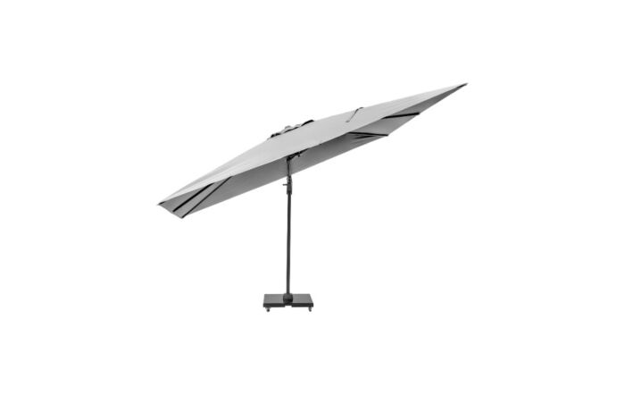 Pacific Lifestyle Challenger T2 3.5 x 2.6m Rectangular Luna Grey Free Arm Parasol With 90kg Wheeled Base-18-304-LG & 18-125