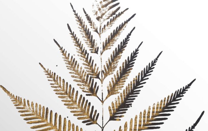 Hill Interiors Metallic Mirrored Brass Fern Wall Art-20305 1