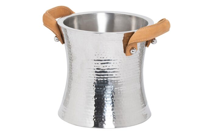 Hill Interiors Leather Handled Ice Bucket