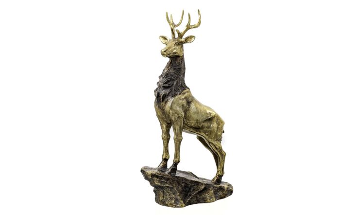 Hill Interiors Large Gold Standing Stag Ornament-22307 1