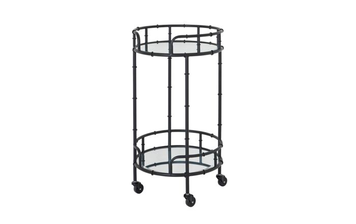 Hill Interiors Black Round Drinks Trolley 