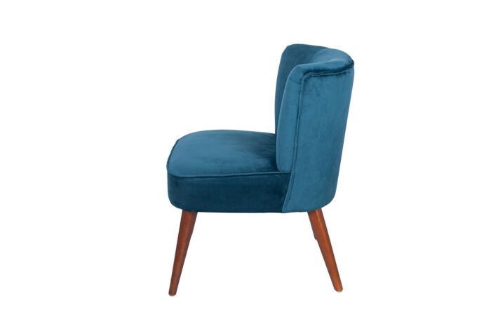 Pacific Lifestyle Positano Sapphire Blue Velvet Retro Cocktail Chair with Walnut Effect Legs-15-259-SB