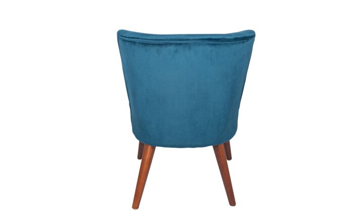 Pacific Lifestyle Positano Sapphire Blue Velvet Retro Cocktail Chair with Walnut Effect Legs-15-259-SB
