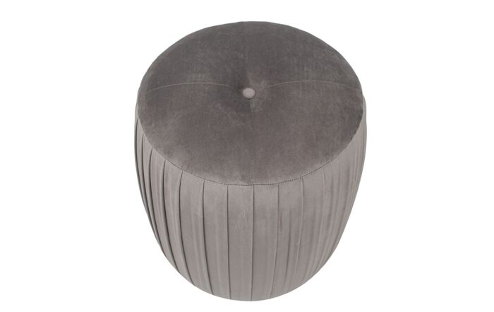 Pacific Lifestyle Bibbiana Dove Grey Velvet Buttoned Cylinder Pouffe-15-278-DG