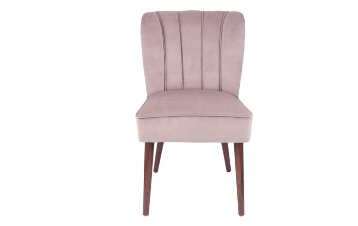 Pacific Lifestyle Ravenna Blush Pink Velvet Dining Chair Walnut Effect Legs