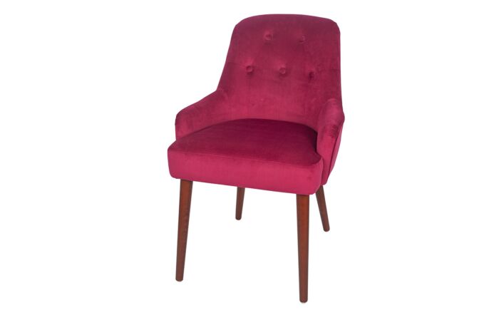 Pacific Lifestyle Antoinette Raspberry Velvet Dining Chair Walnut Effect Legs-15-284-RA 1