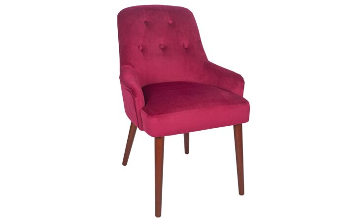 Pacific Lifestyle Antoinette Raspberry Velvet Dining Chair Walnut Effect Legs-15-284-RA