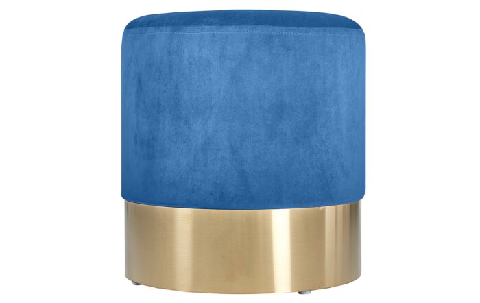 Pacific Lifestyle Juliana Sapphire Blue Velvet Pouffe with Gold Base-15-290-SB
