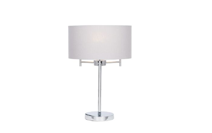 Pacific Lifestyle Plaza Silver 3 Light Metal Table Lamp