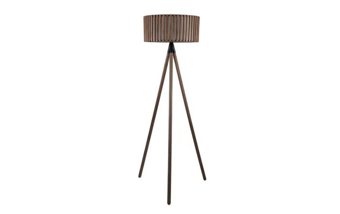 Pacific Lifestyle Rabanne Antique Wood Slat Tripod Floor Lamp