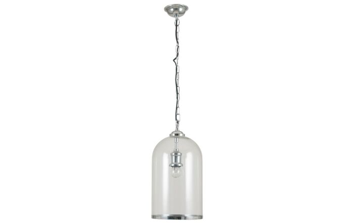 Pacific Lifestyle Cloche Clear Glass and Silver Pendant-35-124
