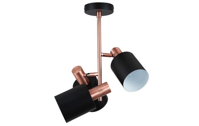 Pacific Lifestyle Biba Black & Antique Copper 3 Light Electrified Pendant