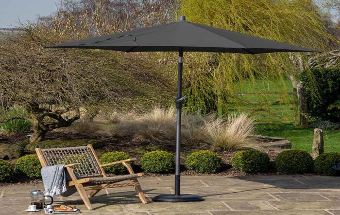 Pacific Lifestyle 3m Round Parasol with 25kg Concrete Base - Anthracite