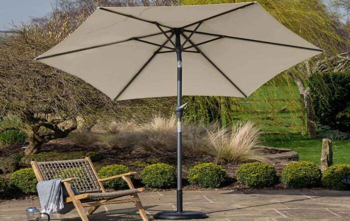 Riva 3m Round Parasol with 25kg Base - Champagne -18-119-CH / 18-205-25